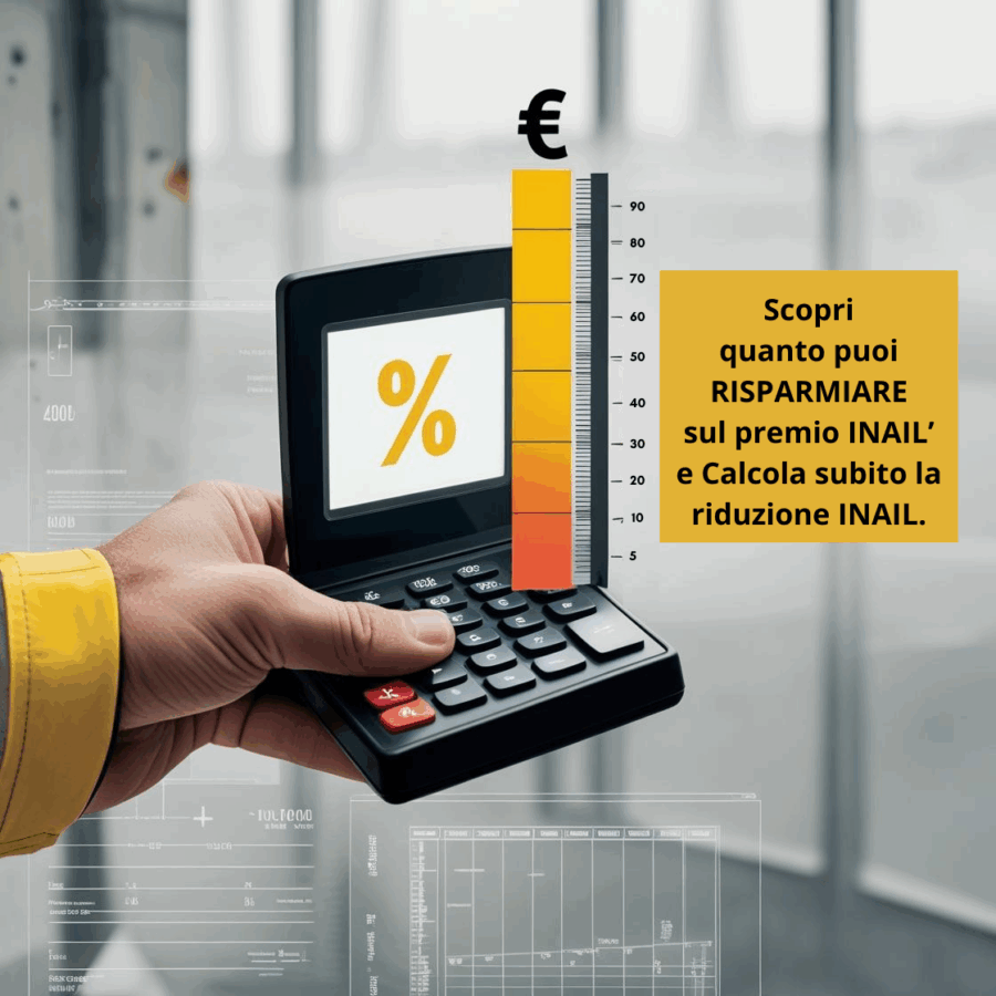 Scopri quanto puoi RISPARMIARE sul premio INAIL’ o ‘Calcola subito la riduzione INAIL’.